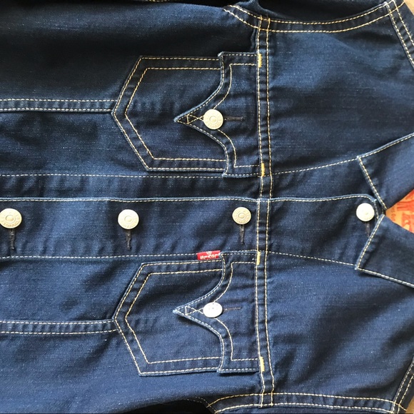 VTG Style Levi’s Type 1 Dark Wash Denim Jacket - Picture 2 of 5